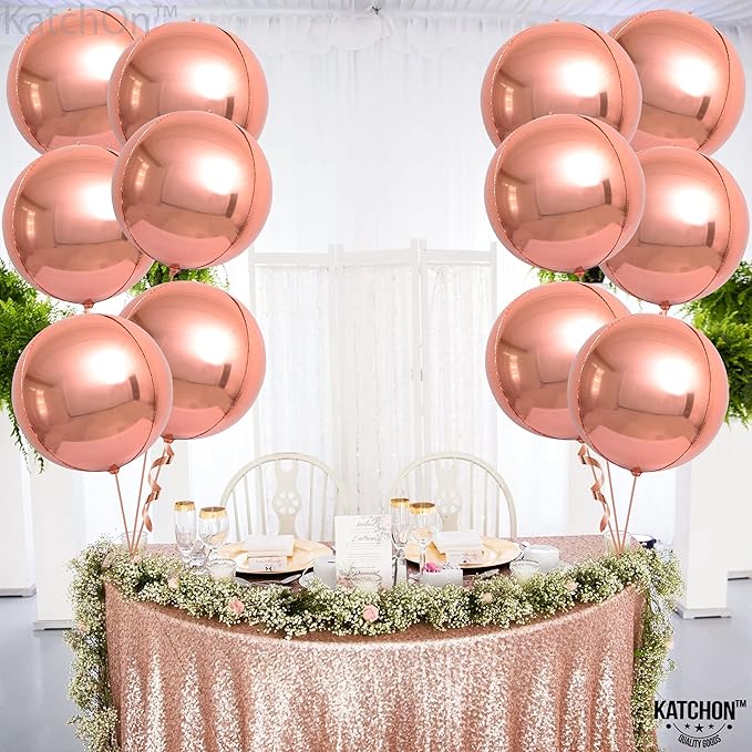 Giant Rose Gold Balloons 22 Inch Pack of 12 Rose Gold Foil Balloons