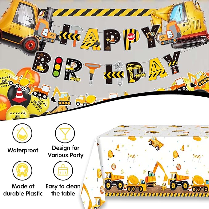 Construction Birthday Party Supplies Excavator Birthday Decorations