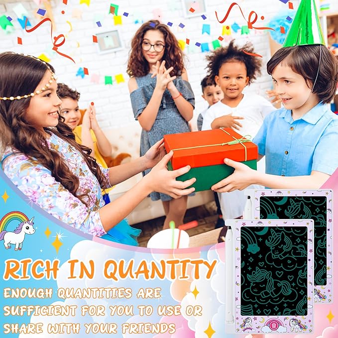 12 Pack Unicorn Party Favors Mini LCD Writing Tablet for Kids 4.6