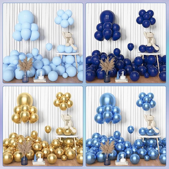 Amandir 153pcs Navy Blue Gold Balloon Garland Arch Kit, Different