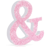 Qunclay Pink Crystal Diamond Letter Wall Decor, Glitter Wooden Bling