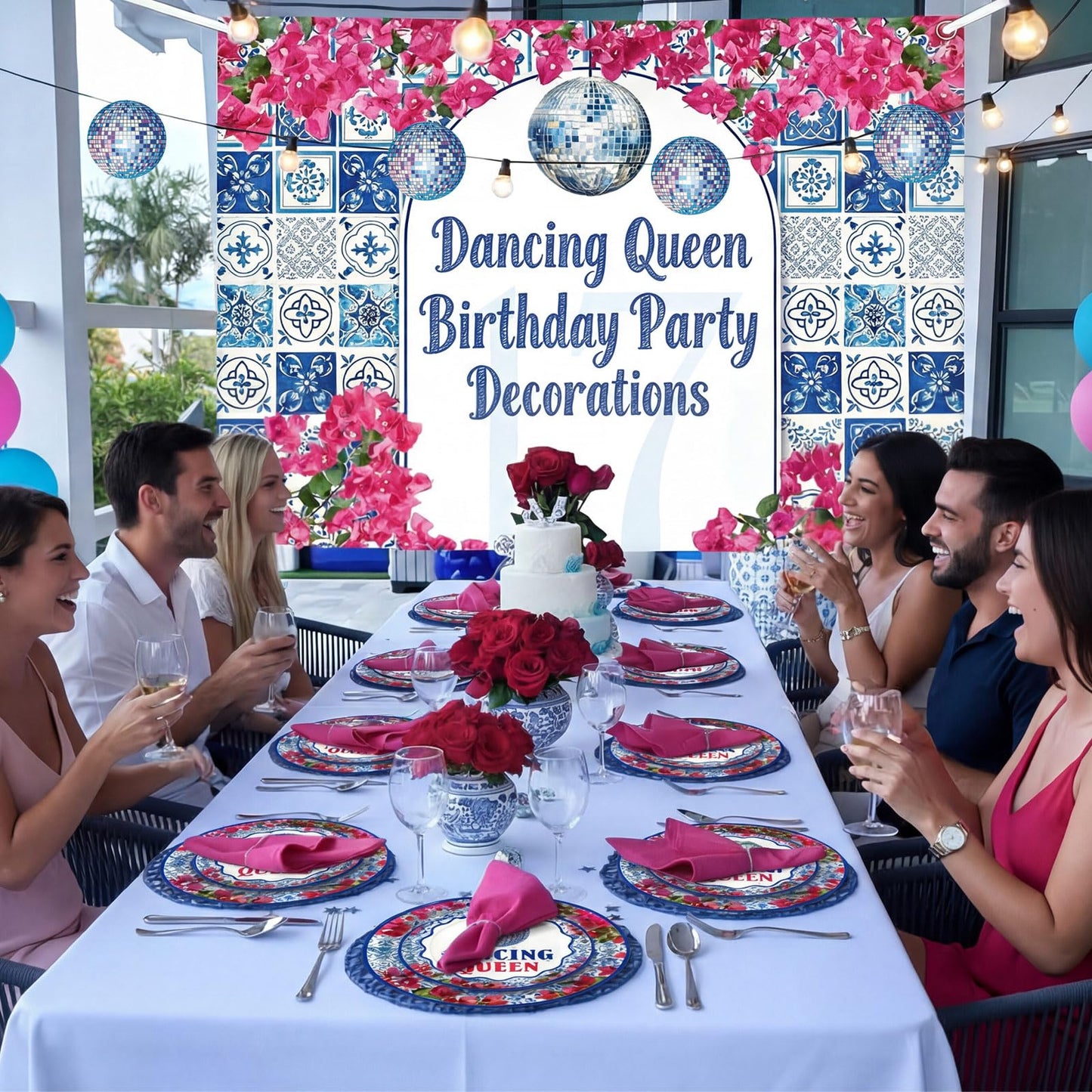 Sunnychicc 168 Pcs Dancing Queen Party Decorations Retro Disco