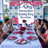 Sunnychicc 168 Pcs Dancing Queen Party Decorations Retro Disco