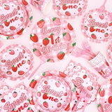 REDWORD Berry First Birthday Decor 120Pcs Strawberry 1st Birthday