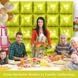 Lemon Green Square Foil Balloons 25 Pcs Metallic Lemon Green Balloons