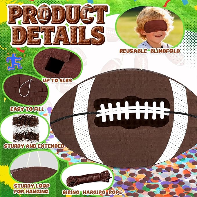 25 Football Pinata for Birthday Party Sports Themed Party