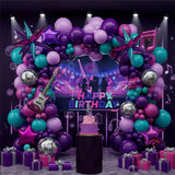Themed Birthday Party Decorations - K-Pop Music with purple pink teal