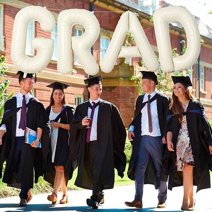 40 Inch Beige GRAD Balloons for Graduation Party Decorations, Large