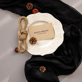 Keketoarrange Black Table Runner Cheesecloth Gauze Rustic Premium