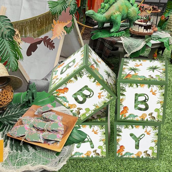 Dinosaur Baby Shower Decorations Box Green Jungle Dinosaur Baby