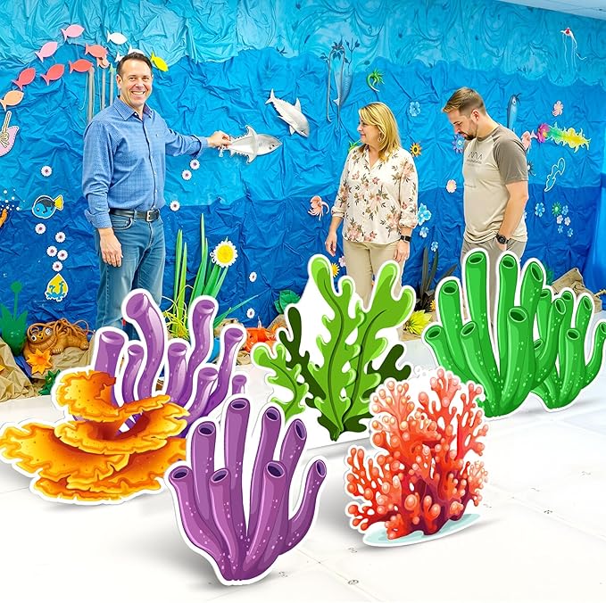 5 Pcs Large Under The Sea Stand Decoration 16.5 to 26.4 inch Corals