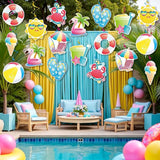 Summer Pool Hanging Swirls, 36Pcs Pool Beach Ceiling Hanging Decor
