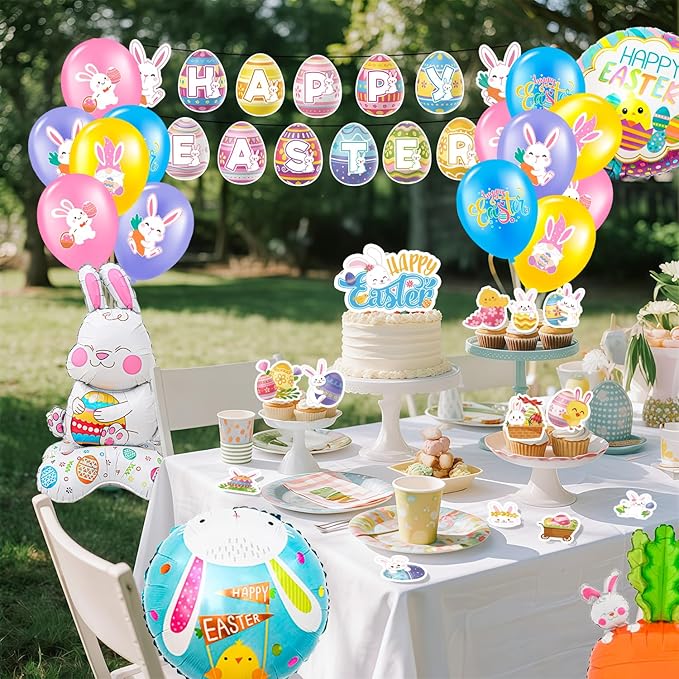 Easter Party Decorations 51pcs Easter Bunny Decorations Set