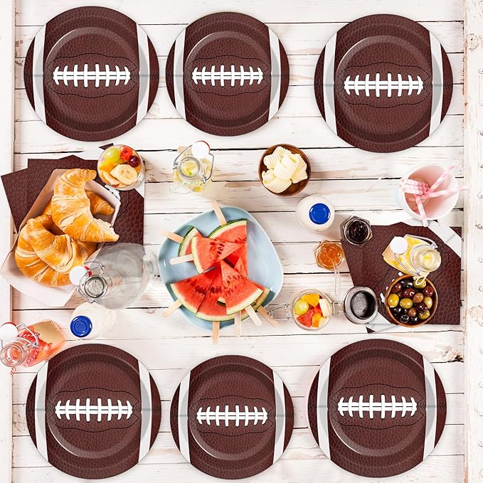 Football Party Supplies Serves 24 Football Party Paper Plates