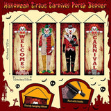 4 Pcs Vintage Halloween Carnival Decorations Evil Circus Carnival