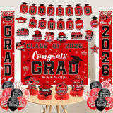 Graduation Decorations 2026 Red Set, Congrats Grad Decor Set with