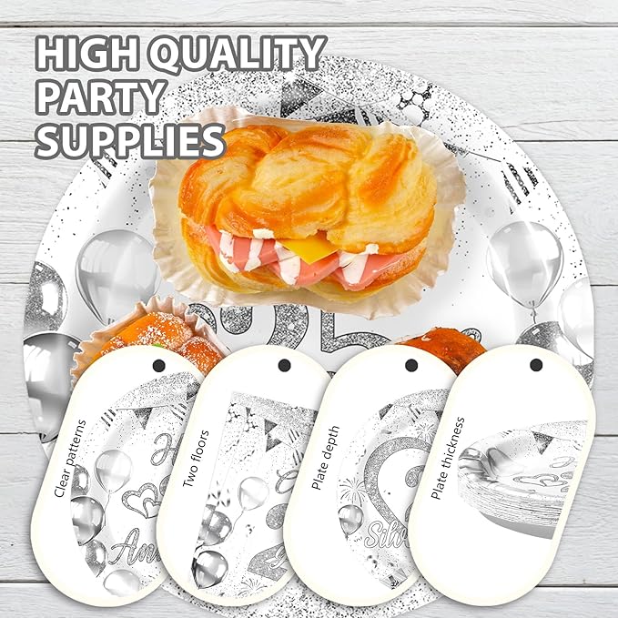 96Pcs 25th Wedding Anniversary Decorations Cheer to 25 Years Party