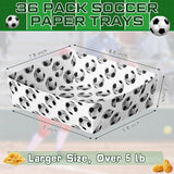 36 Pack Soccer Party Supplies Large 5 lb Soccer Plates Trays Bowls