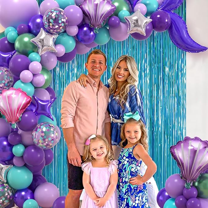 139Pcs Mermaid Birthday Party Decorations Supplies for Girl Kid