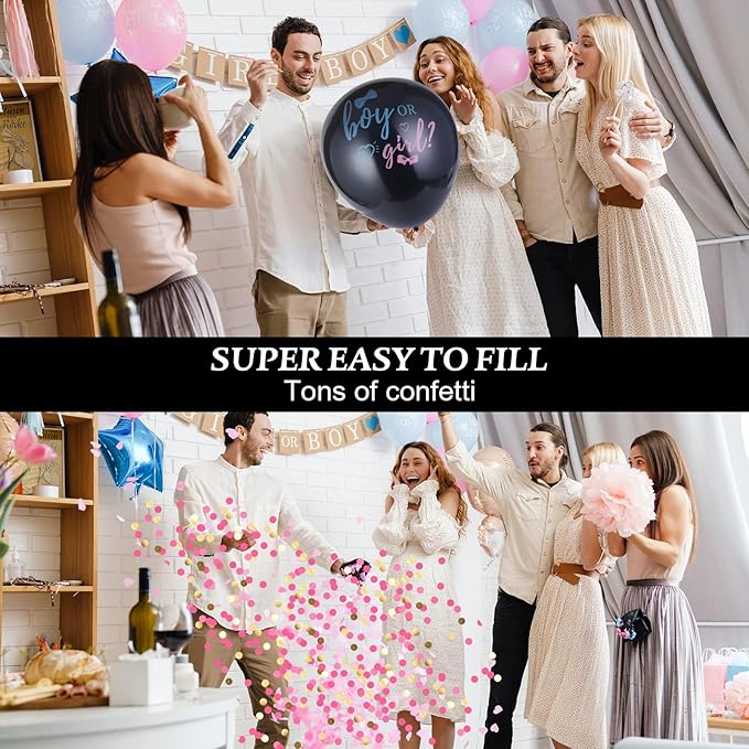Thickened Gender Reveal Balloon 2pcs Gender Reveal Confetti Balloons