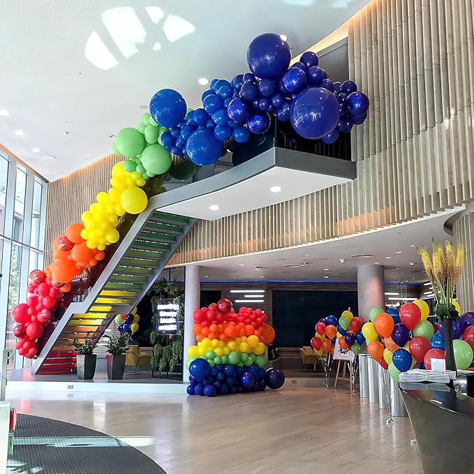 PartyWoo Rainbow Balloon Arch Kit Garland 100 pcs Different Sizes of