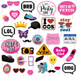 Mosailles 35Pcs 2000s Party Photo Booth Props 00s Party Decorations