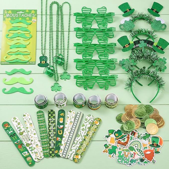 134Pcs St Patrick's Day Accessories Party Favor Set with Stickers