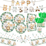403 Pcs Safari Birthday Decorations for 50 Jungle Animal Birthday