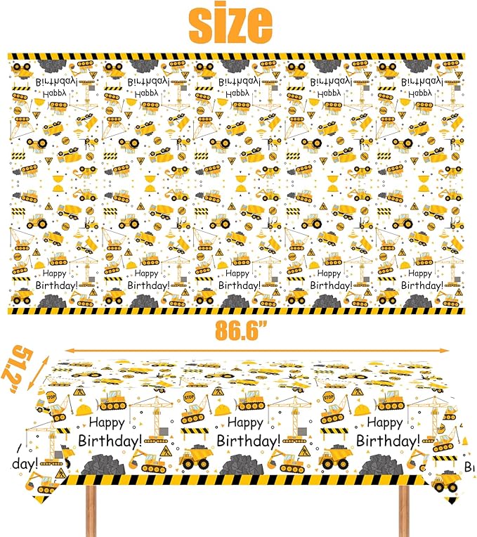 118 Pcs Construction Birthday Party Decorations Dump Truck Paper