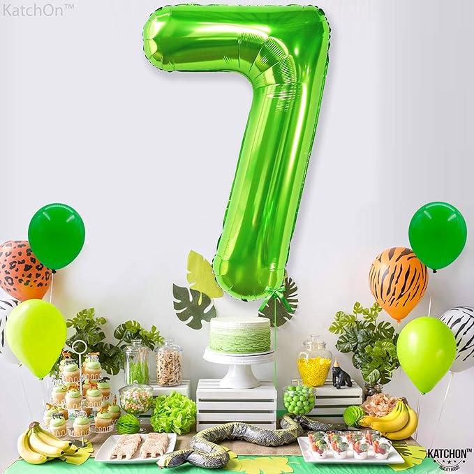KatchOn, Giant Light Green Number 7 Balloon - 40 Inch | 7th Birthday