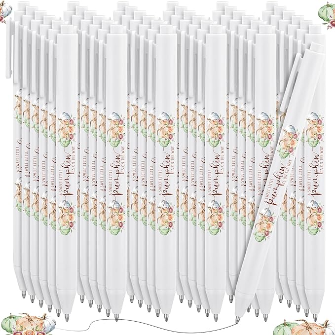 Ireer 36 Pcs a Little Pumpkin Baby Shower Pens Gifts Bulk Party