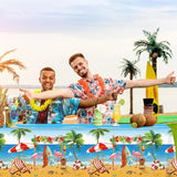 6 Pack Summer Beach Plastic Tablecloth Party Decorations, Disposable