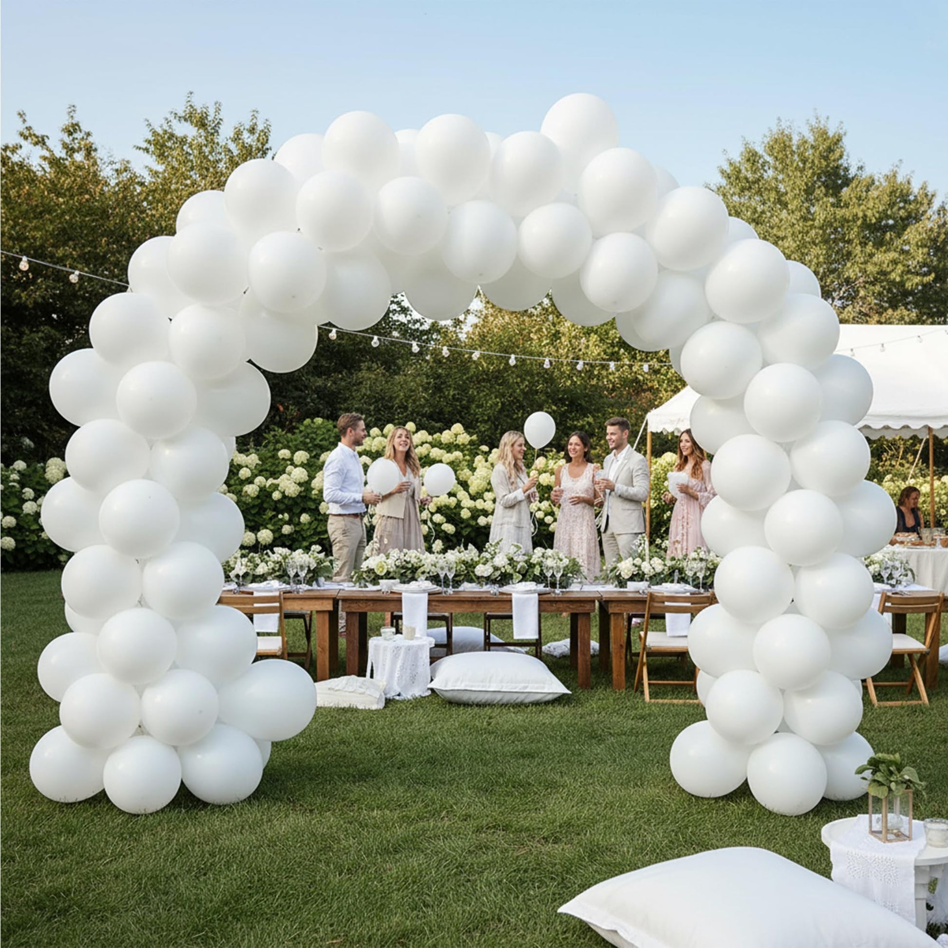 KADBANER White Balloons,100 Pack 12 Inch Latex Balloons,for Wedding