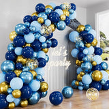 Navy Blue and Gold Balloons Garland Arch Kit Graduation Balloon Arch