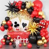 Casino Balloon Arch Kit Red Black Gold Balloon Garland Kit Casino