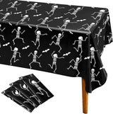3 Packs Disposable Halloween Skeleton Tablecloth 54 x 108 Plastic