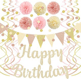 Champagne Gold Beige Fall Boho Birthday Decorations for Women, Girl