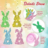 32 Pcs Easter Party Decorations Bunny Shaped Double Sided Glitter