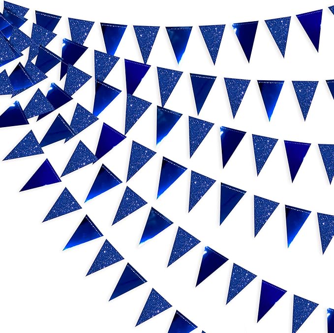 30 Ft Royal Blue Party Decorations Navy Blue Metallic Glitter Paper