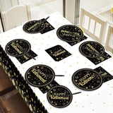 24 Guests Happy Retirement Party Supplies Black Gold Retirement