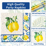100Pcs Capri Lemon Paper Plates and Napkins Lemon Birthday Party