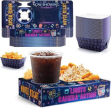 48Pcs Neon Glow Party Supplies Movie Night Paper Snack Trays Glow