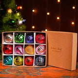 IndianShelf 24 Large Vintage Christmas Ornaments Multi Glass