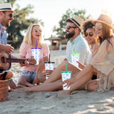 Alohastarttg 12 Pack Plastic Cups with lids and Straws Reusable 24 oz