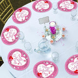 50Pcs Happy Galentine's Day Party Oval Plates 11 Inch Large