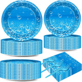 200PCS Ocean Sea Party Plates and Napkins Under the Sea Bubbles