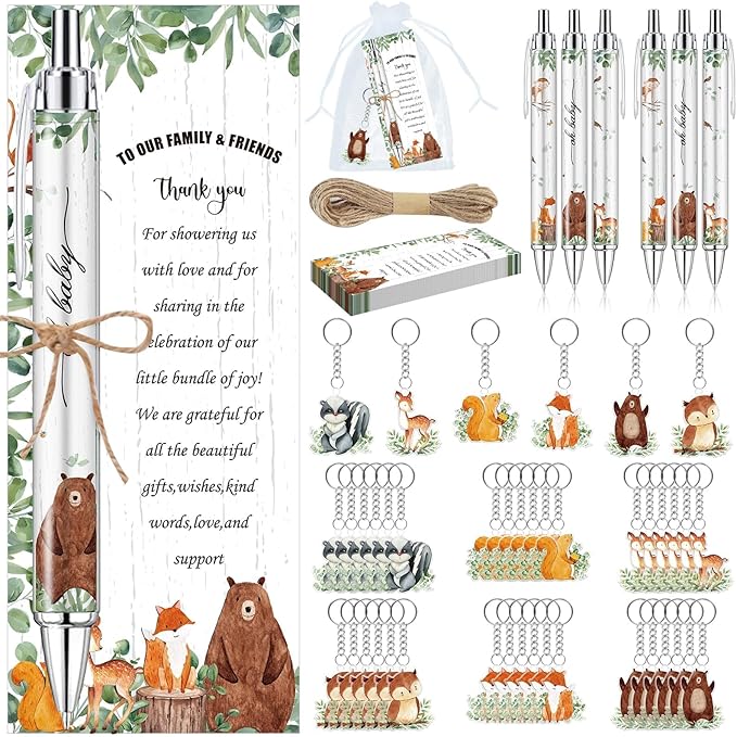 145 Pieces Woodland Baby Shower Favors for Guest Woodland Animals