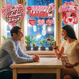 Pink Red Valentines Day Front Porch Door Hanger Decor 6pcs Love