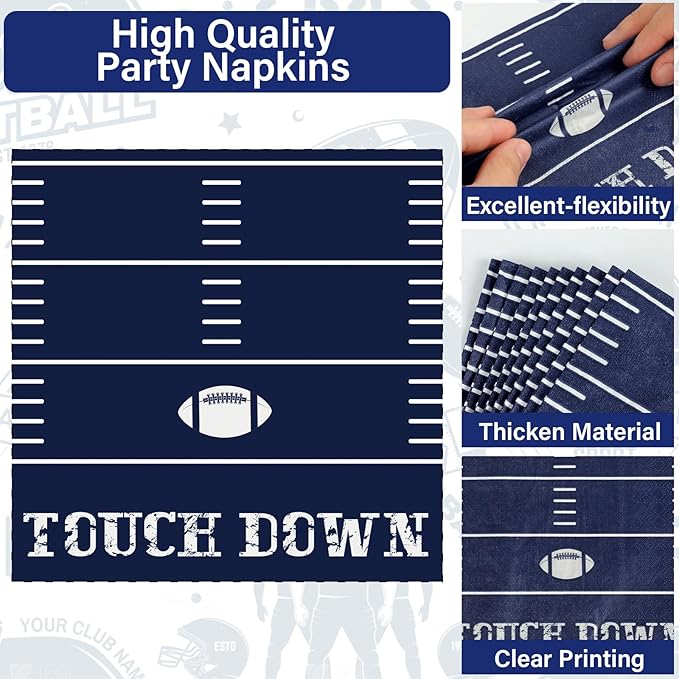 25 Guests Cowboys Football Party Plates and Napkins Supplies
