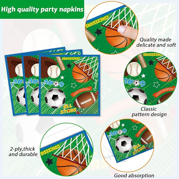 Sports Party Plates Napkins Superstar Party Tableware All Star